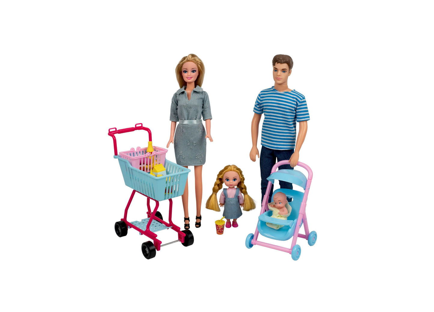 Family Doll 5-Piece Set with Accessories