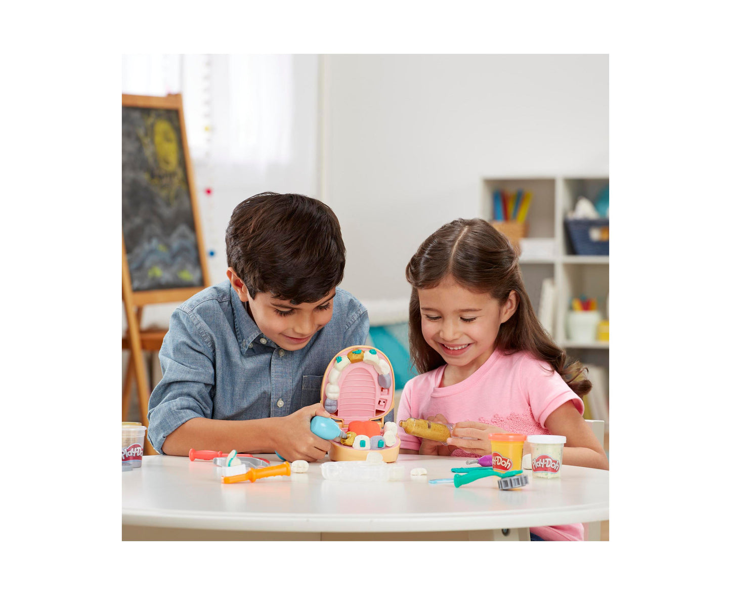 Play-Doh Drill 'n Fill Dentist Toy Set with Dental Tools and Non-Toxic Dough