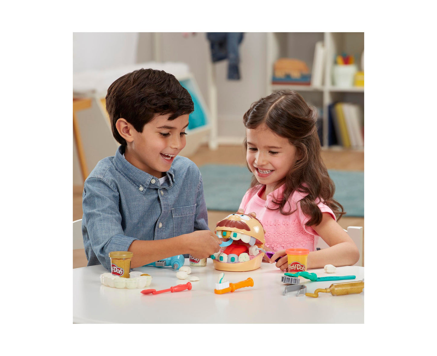 Play-Doh Drill 'n Fill Dentist Toy Set with Dental Tools and Non-Toxic Dough