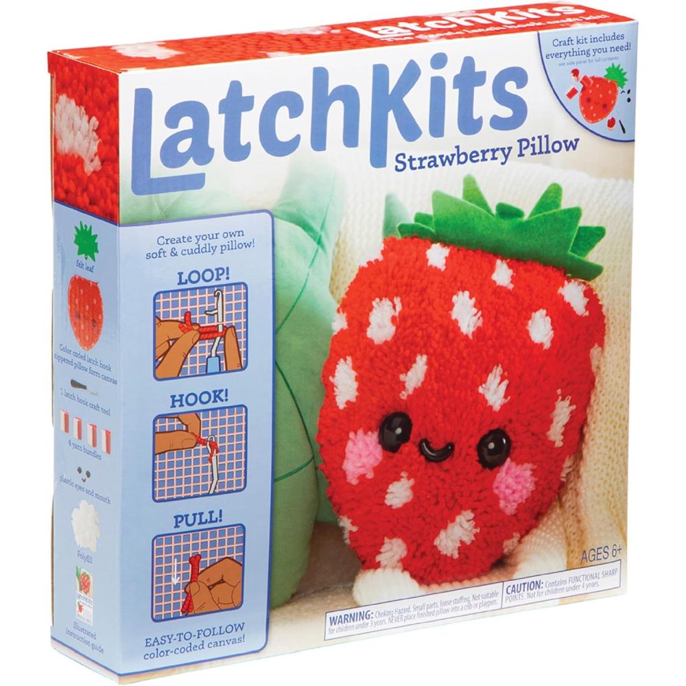 Strawberry Pillow - Latch Hook Kit