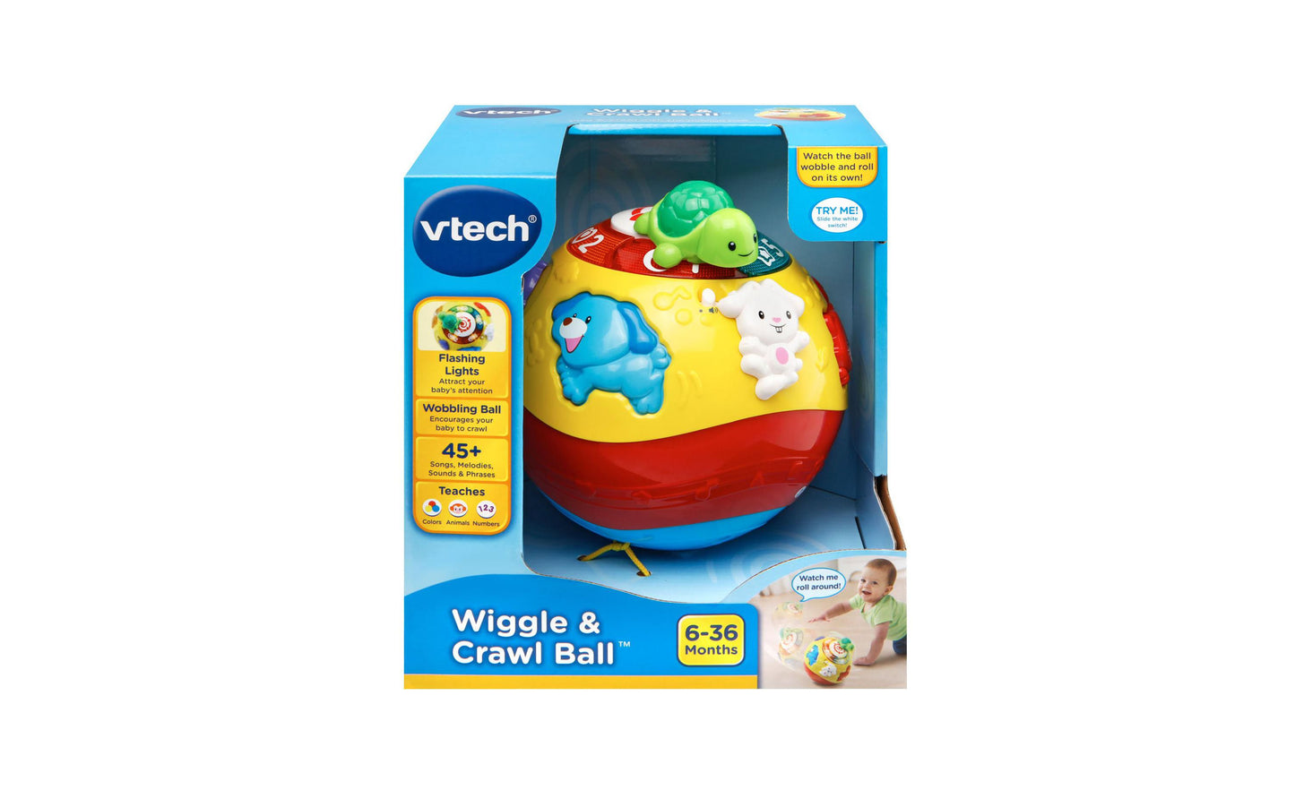 VTech Wiggle & Crawl Ball - Interactive Motor Skills Toy for Toddlers