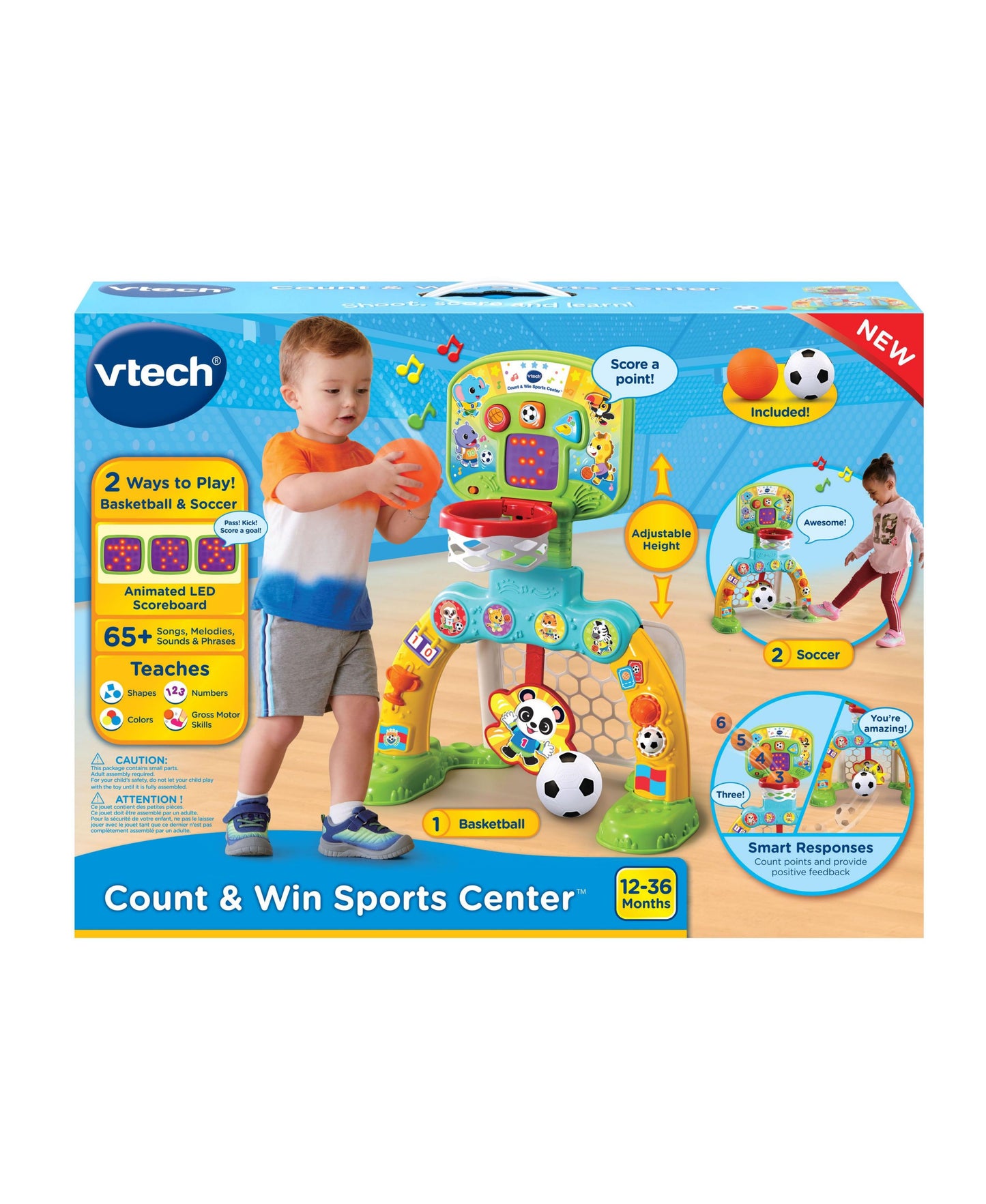 VTech Count & Win Sports Center with Interactive Basketball and Soccer Ball