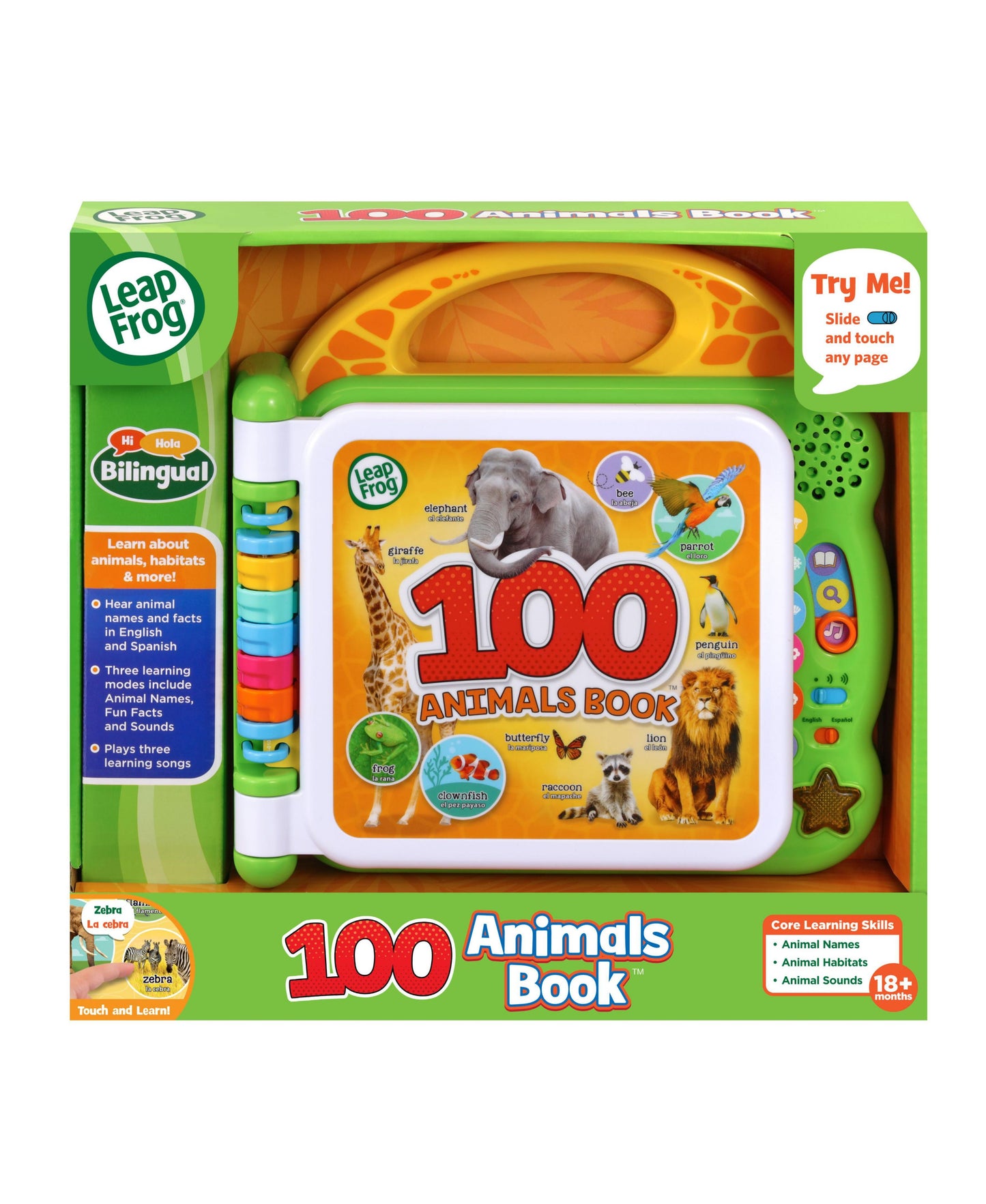 LeapFrog 100 Animals Book - Interactive Educational Toy - Bilingual English/Spanish