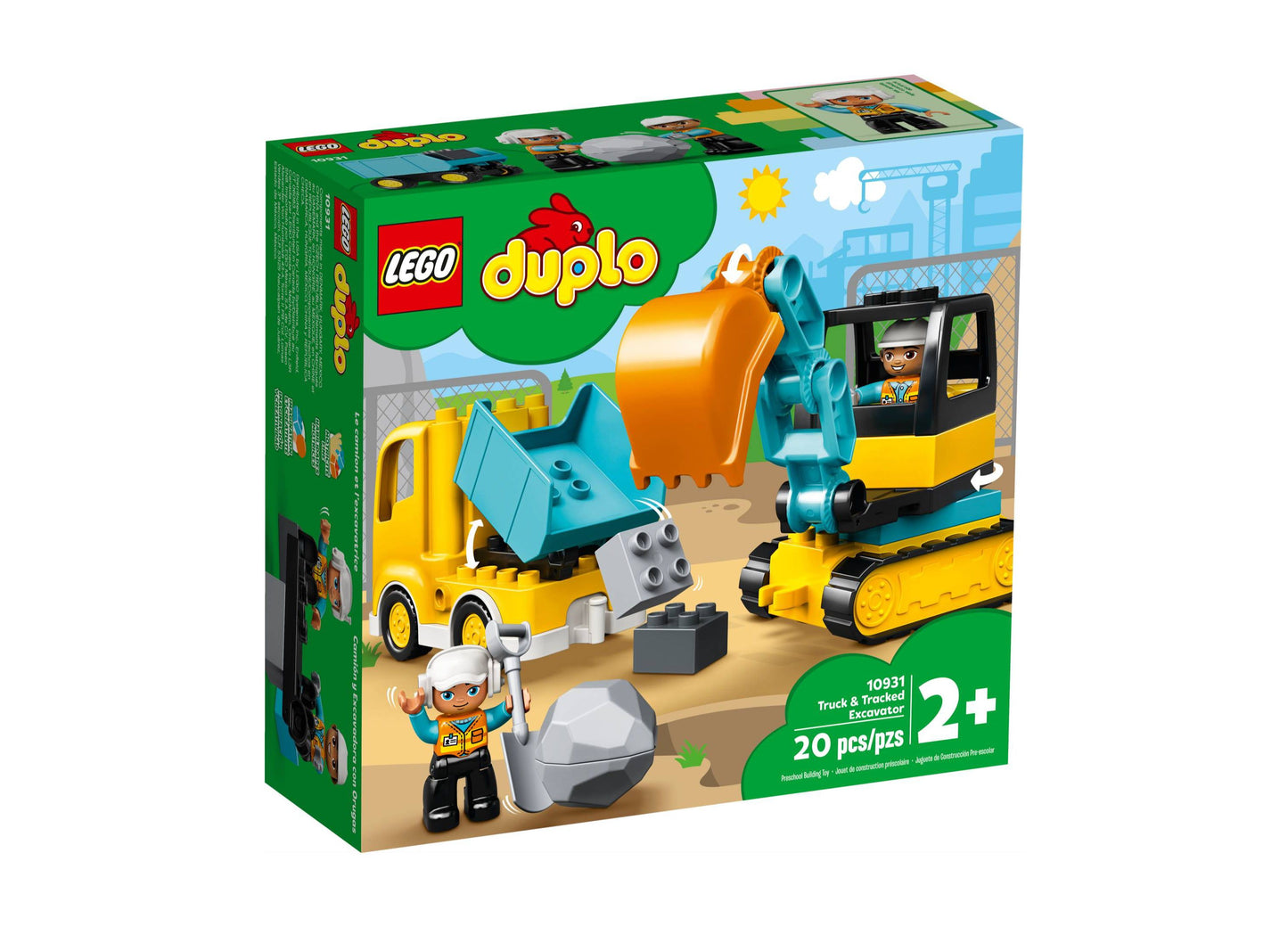 LEGO DUPLO Town Construction Truck & Excavator 10931 Building Set - 20 Pieces