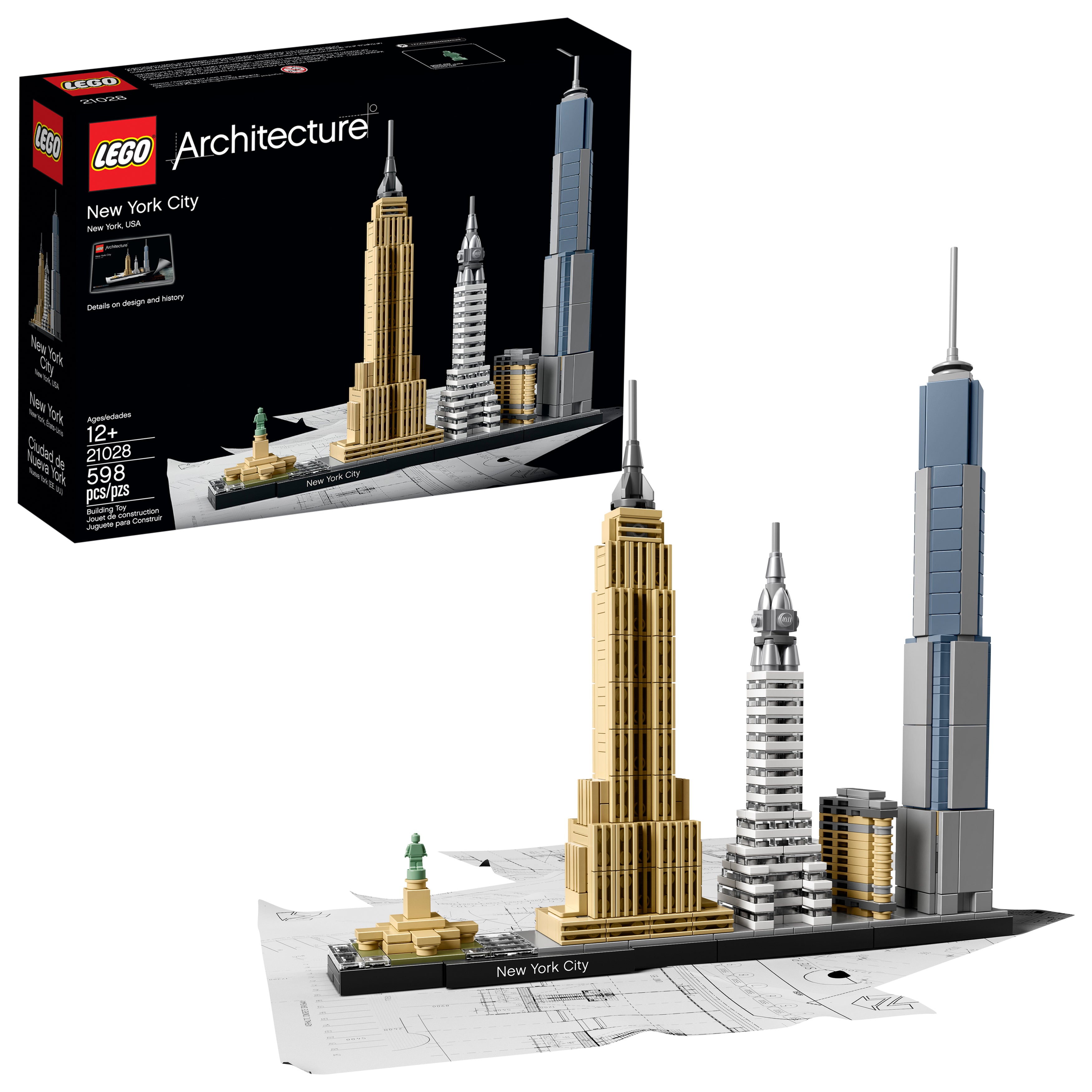 LEGO Architecture New York City Skyline 598 Piece Building Kit 21028 Toys R Us