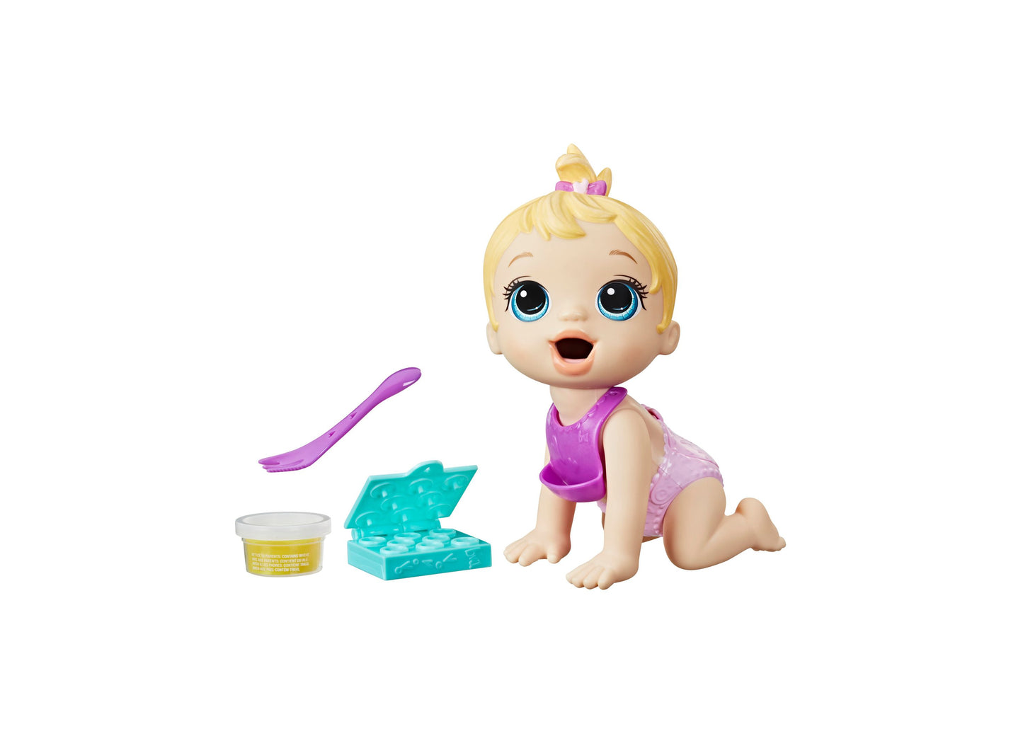 Baby Alive Lil Snacks Doll - Blonde Hair, 8-inch Poseable Doll with Accessories