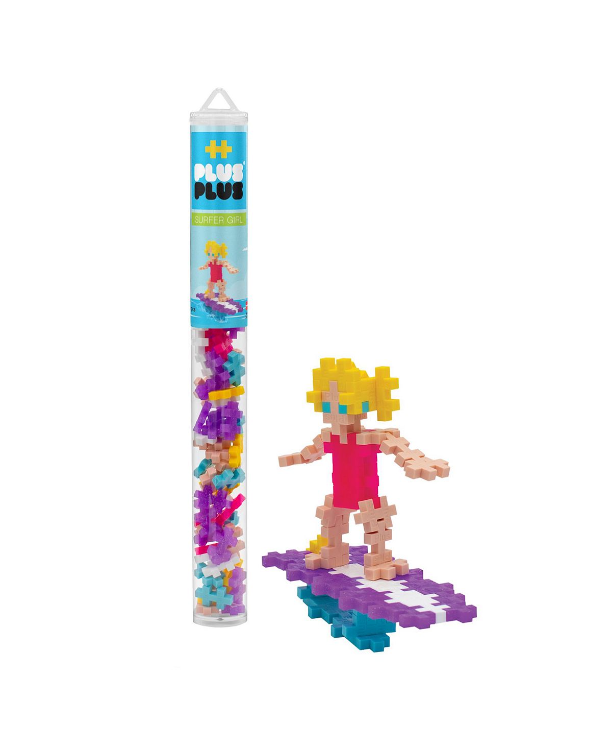 Plus-Plus Mini Building Set - 70 pc Surfer Girl Tube