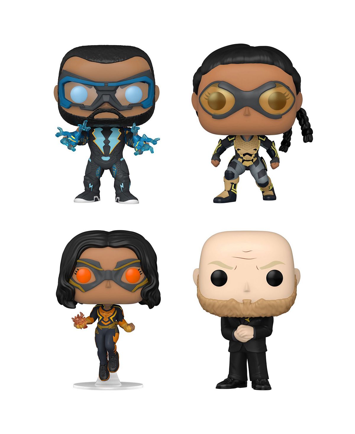 Funko POP! DC Black Lightning 3.75 inch Vinyl Collectors Set - Black Lightning, Thunder, Lightning, Tobias Whale