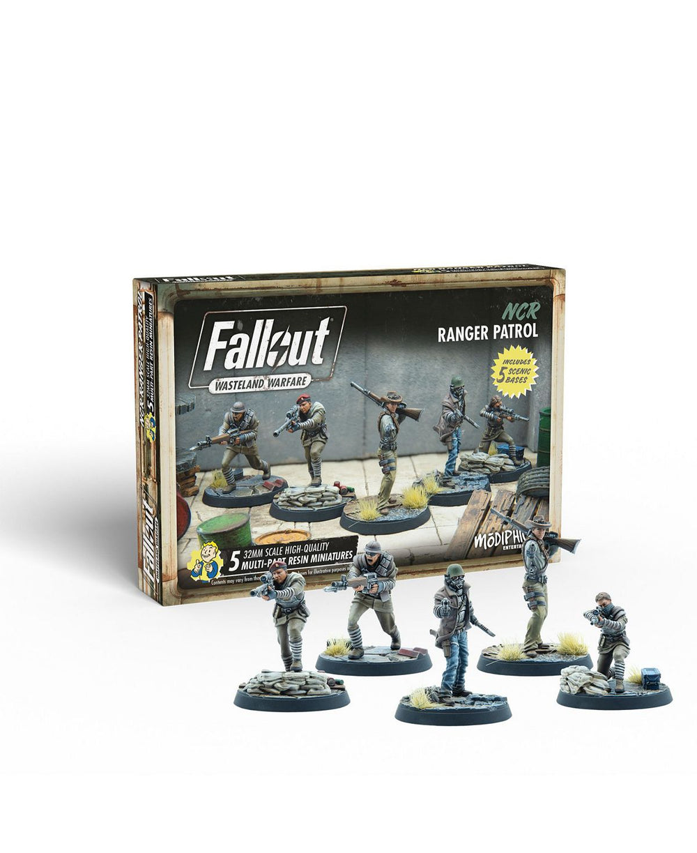 Modiphius Entertainment Fallout: Wasteland Warfare - 32mm NCR Ranger Patrol Collectible Miniatures