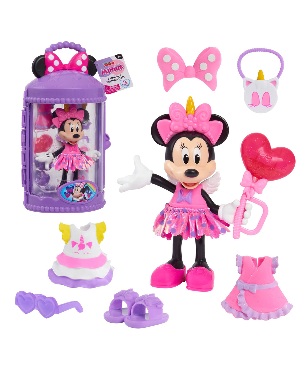 Disney Minnie Mouse Fashion Unicorn Doll - 13-Piece Set