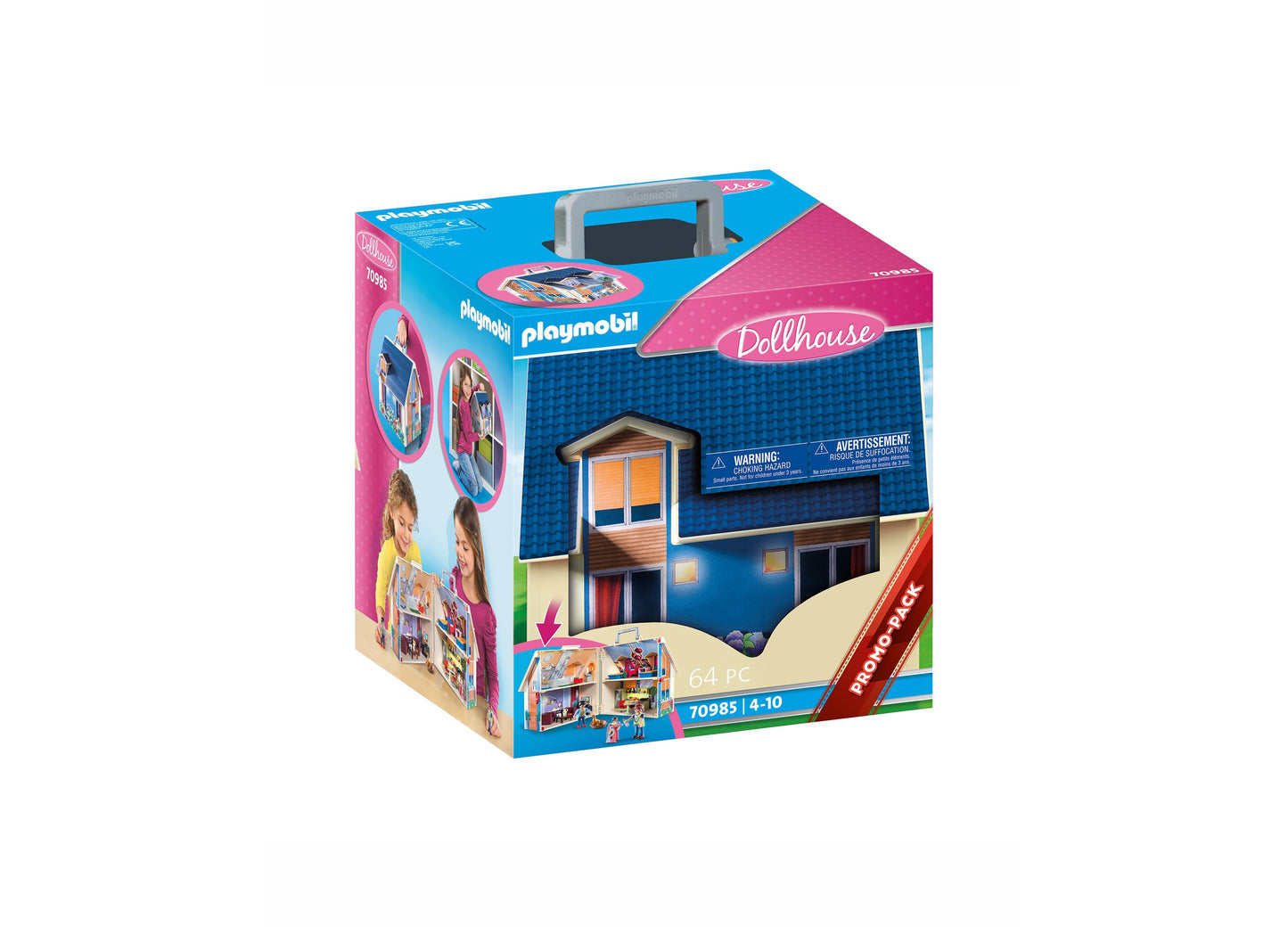 PLAYMOBIL Take Along Dollhouse with 64 Pieces and Portable Design