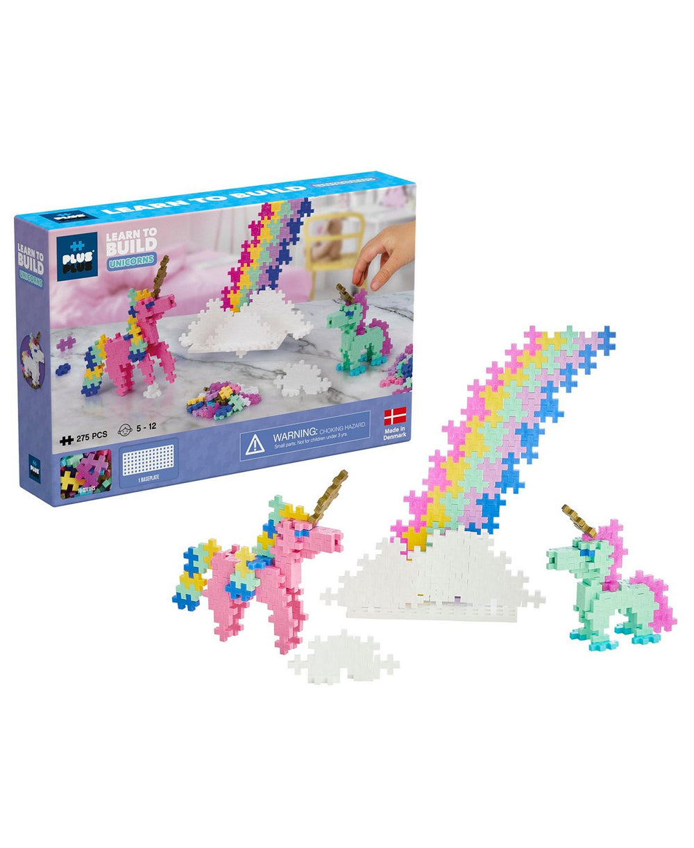 Plus-Plus Learn to Build Unicorns Set - 275 Pieces Creative Building Toy