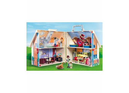 PLAYMOBIL Take Along Dollhouse with 64 Pieces and Portable Design