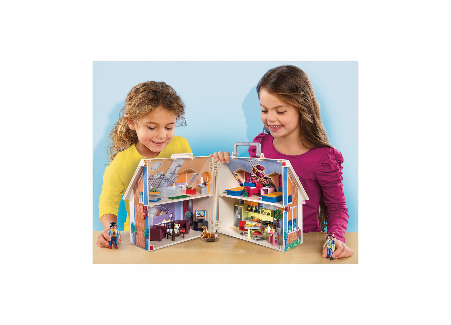 PLAYMOBIL Take Along Dollhouse with 64 Pieces and Portable Design