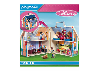 PLAYMOBIL Take Along Dollhouse with 64 Pieces and Portable Design