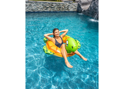 PoolCandy Durable Sea Turtle Inflatable Pool Tube, 36-inch