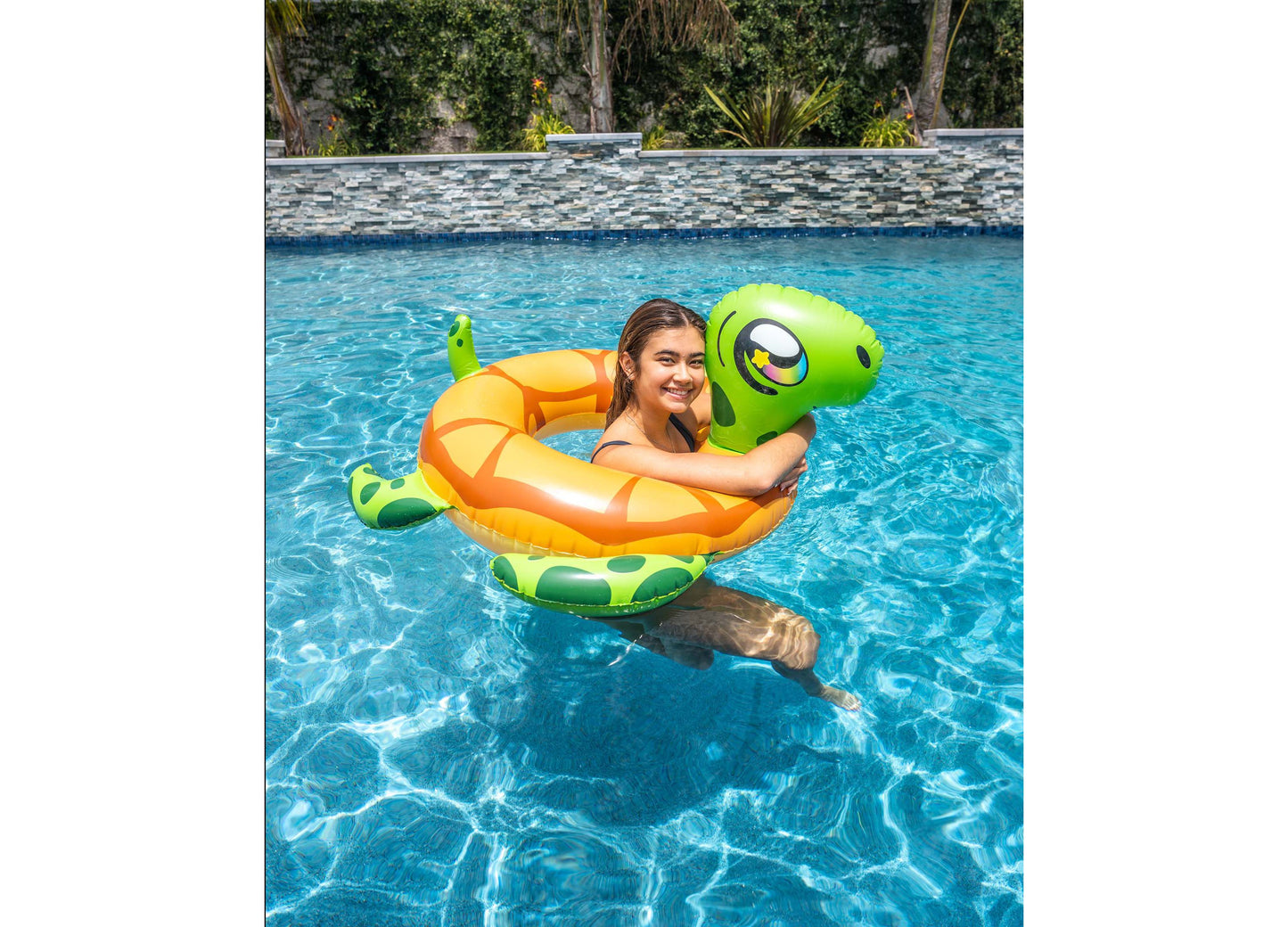 PoolCandy Durable Sea Turtle Inflatable Pool Tube, 36-inch