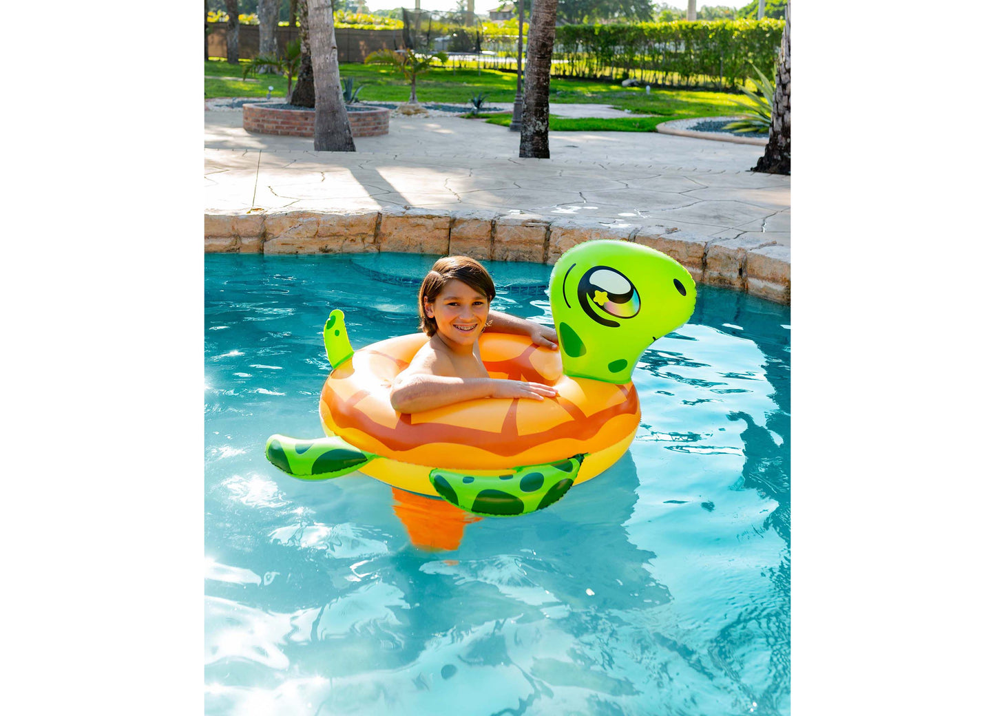 PoolCandy Durable Sea Turtle Inflatable Pool Tube, 36-inch