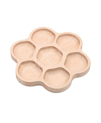 Yellow Door Natural Flower Tactile Tray - Beech Wood - 6-Section