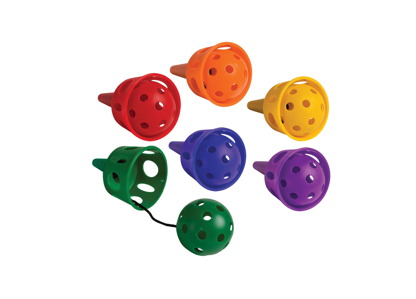 Champion Sports Rainbow Catch-A-Ball Cup Set, 6 Pieces