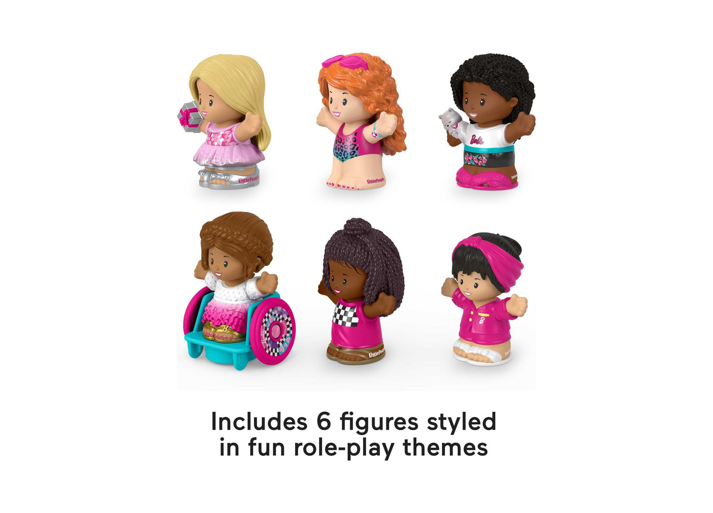 Fisher Price Barbie Little People Figure Set - 6 Themed Dolls