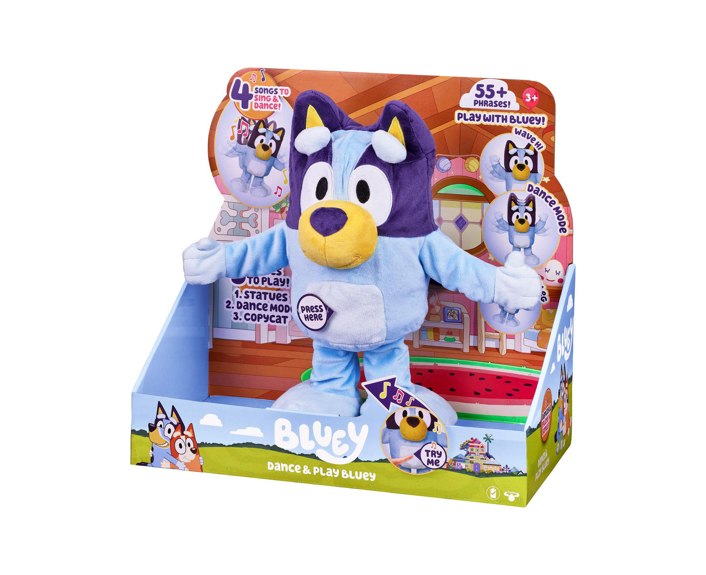 Bluey Dance Play Feature Plush - Interactive 13" Toy