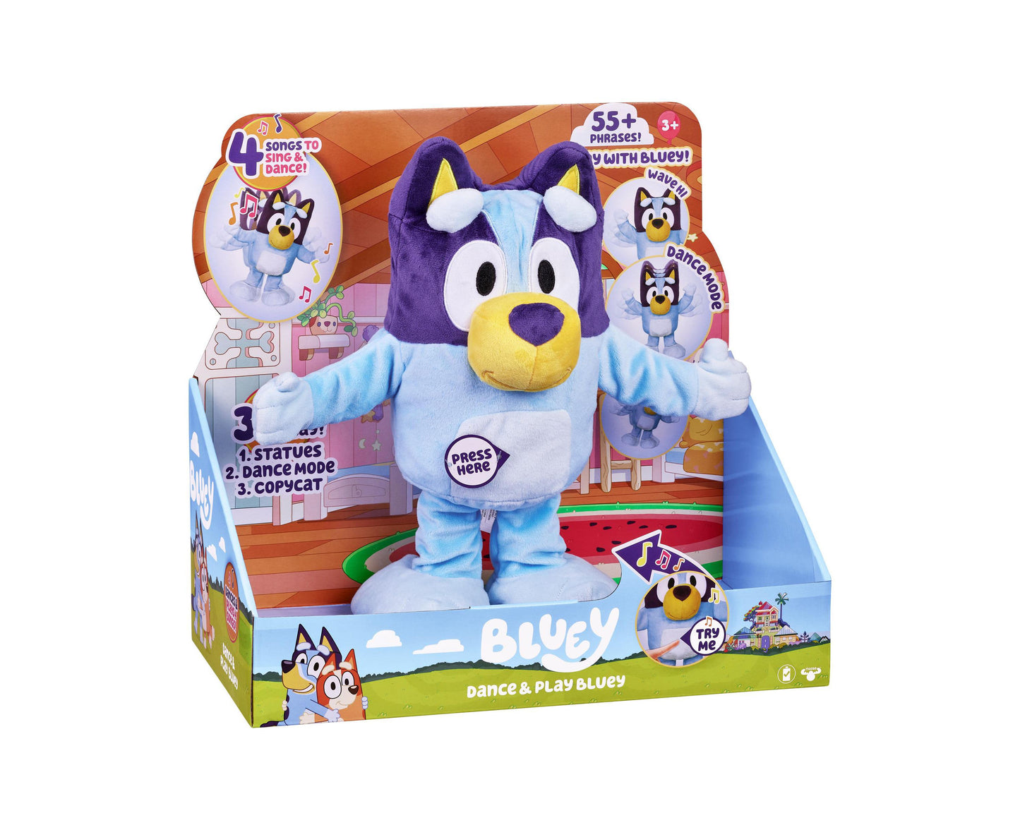 Bluey Dance Play Feature Plush - Interactive 13" Toy