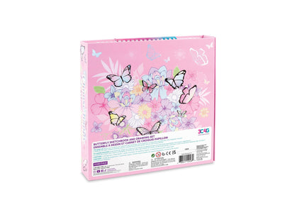 Three Cheers for Girls Butterfly-Themed Sketchbook & Drawing Set - Pink