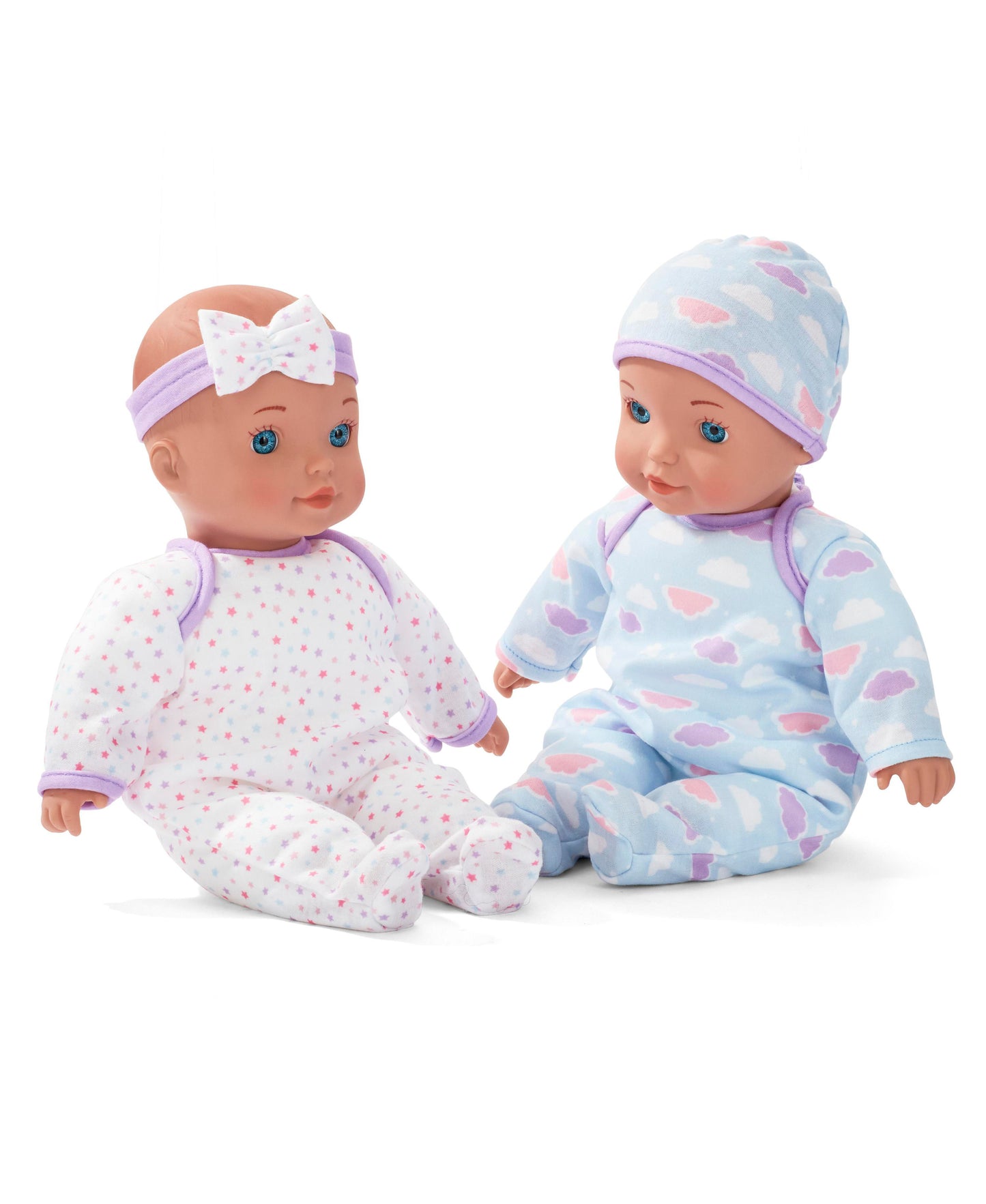 Toys R Us Cuddle Twins 12" Interactive Baby Dolls Set with Accessories