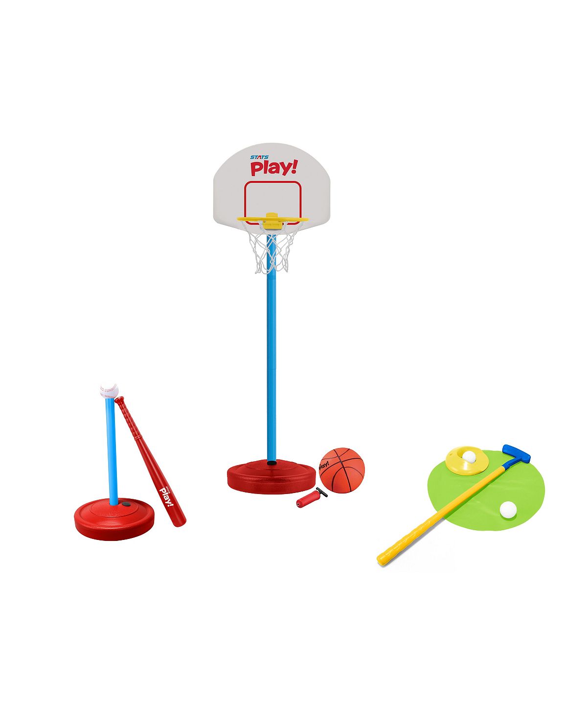 Toys R Us 3-in-1 Sports Combo Set: Baseball, Basketball, Golf Play Kit
