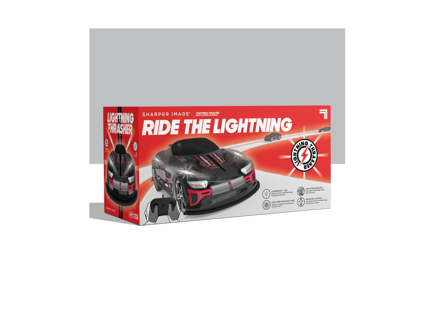 Sharper Image RC LED Lightning Thrasher - 2.4 GHz Wireless Control Race Car Toy