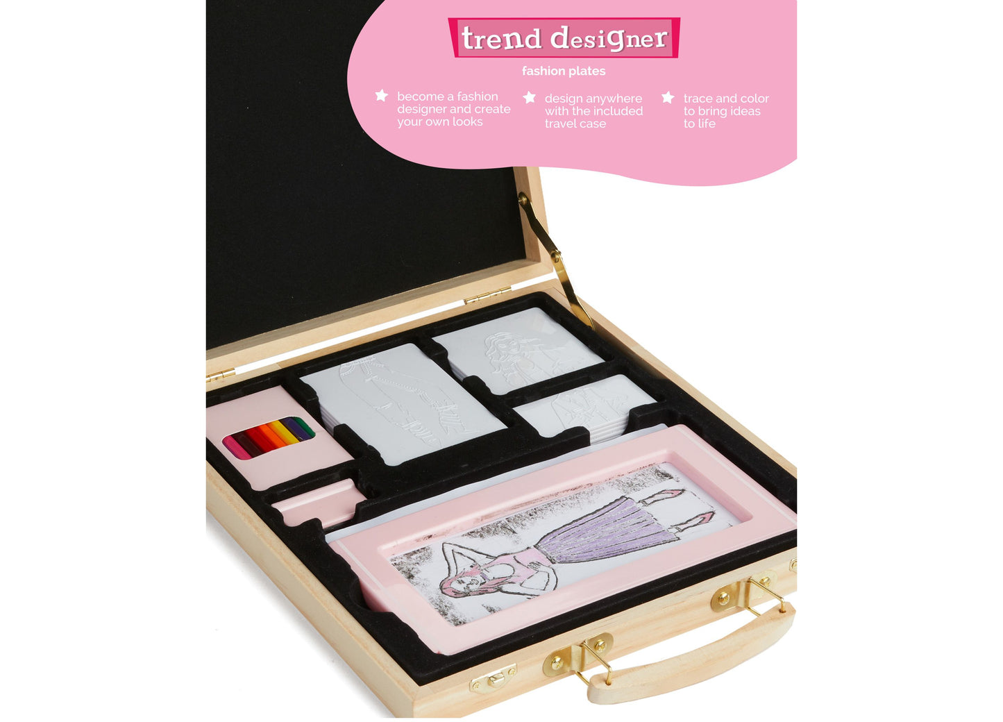 Geoffrey's Toy Box Trend Designer Fashion Plates Drawing Set for Kids