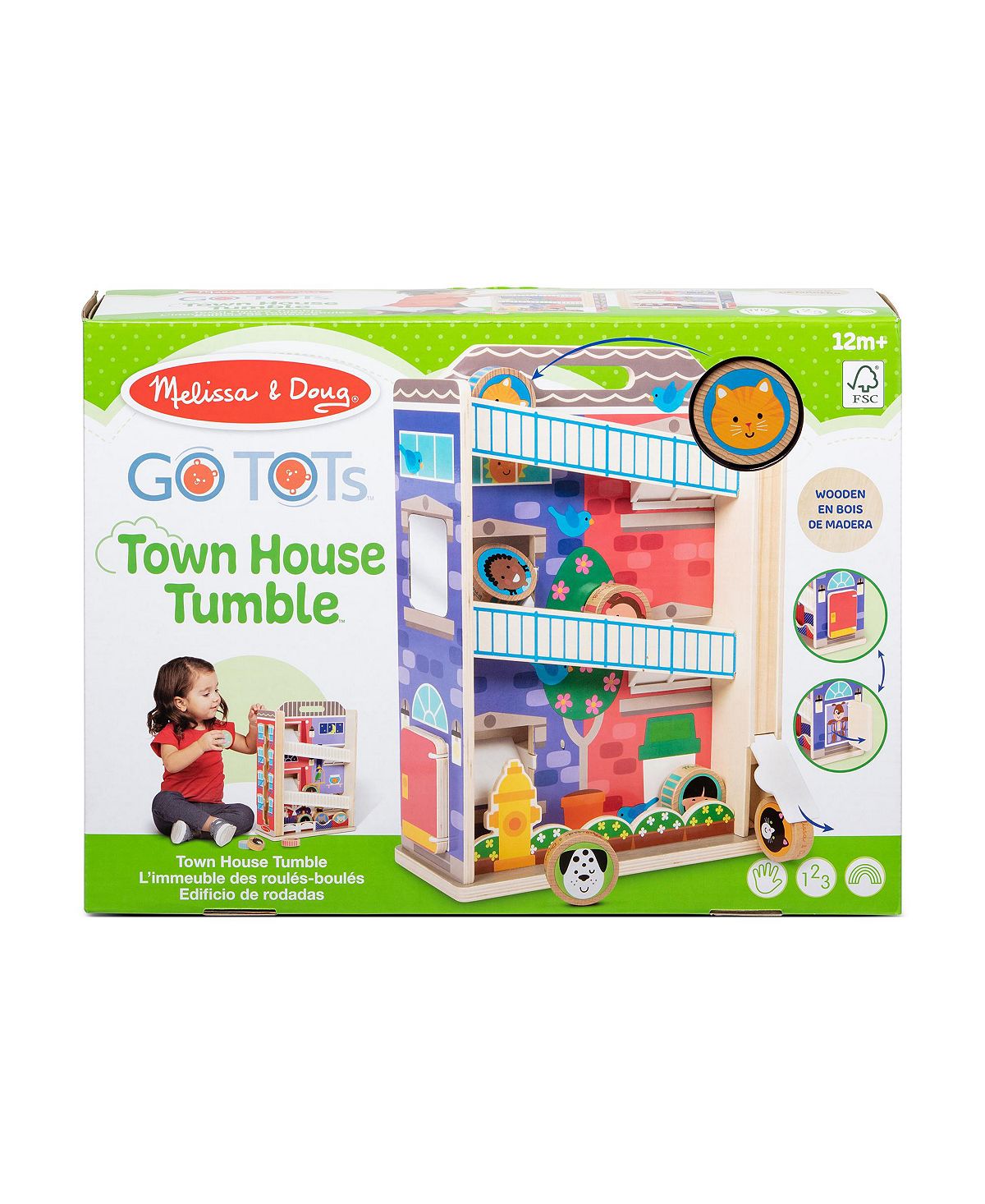 Melissa & Doug GO TOTs Town House Tumble - Interactive Wooden Tower