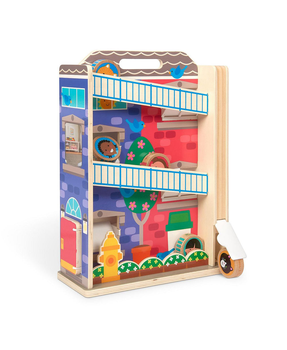 Melissa & Doug GO TOTs Town House Tumble - Interactive Wooden Tower
