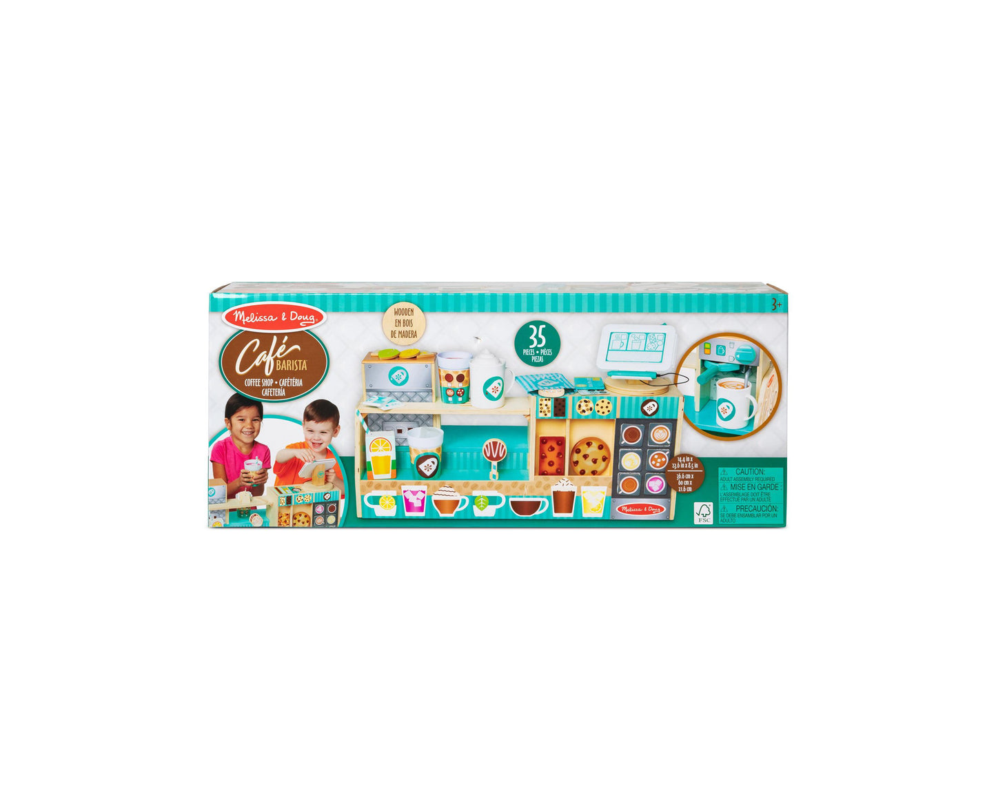 Melissa and Doug 35-Piece Wooden Cafe Barista Coffee Shop Set