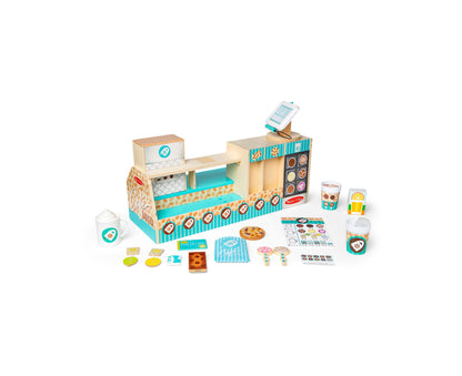 Melissa and Doug 35-Piece Wooden Cafe Barista Coffee Shop Set