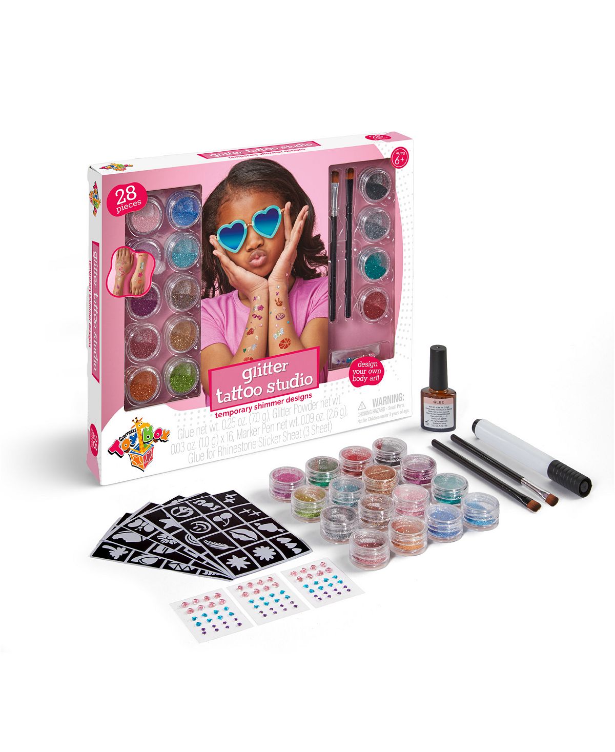 Geoffrey's Toy Box DIY Glitter Tattoo Studio Set - Exclusive to Macy's