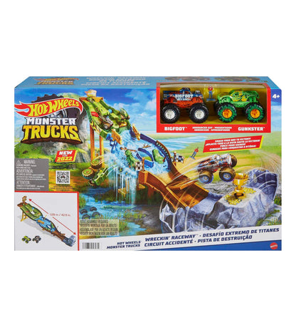 Hot Wheels Monster Trucks Wreckin Raceway Playset