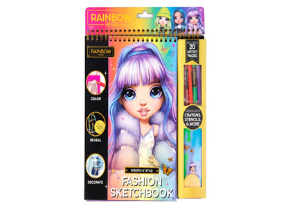 Rainbow High Scratch and Style Fashion Sketchbook Playset