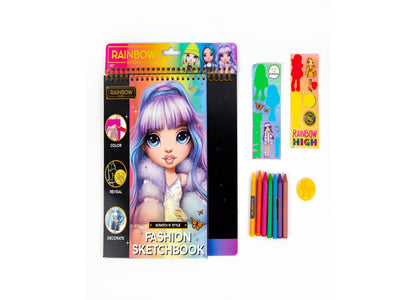 Rainbow High Scratch and Style Fashion Sketchbook Playset