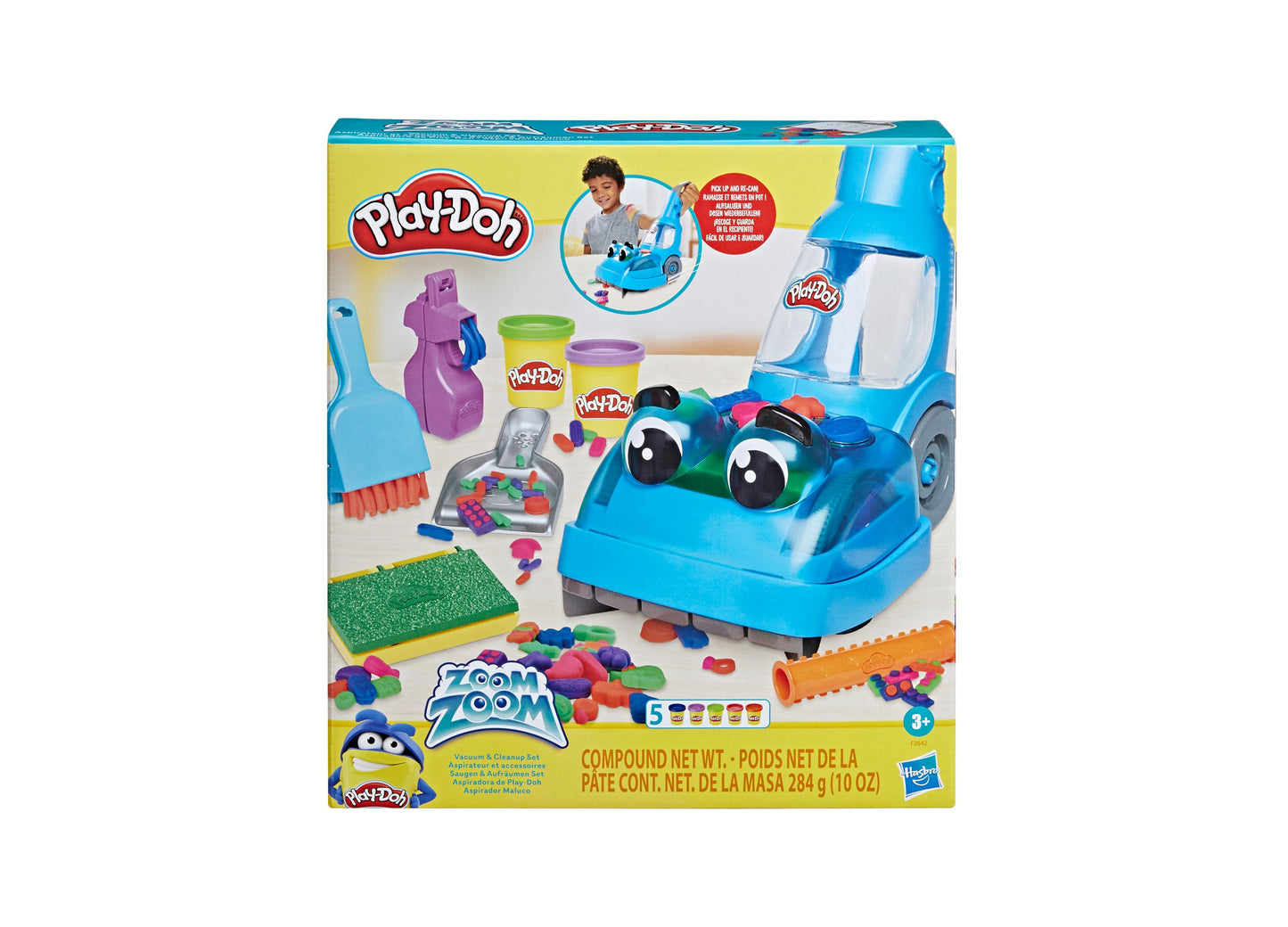 Play-Doh Zoom Zoom Vacuum and Clean-up Set - Interactive Toy for Kids