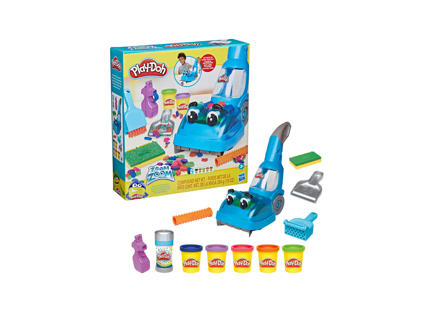 Play-Doh Zoom Zoom Vacuum and Clean-up Set - Interactive Toy for Kids