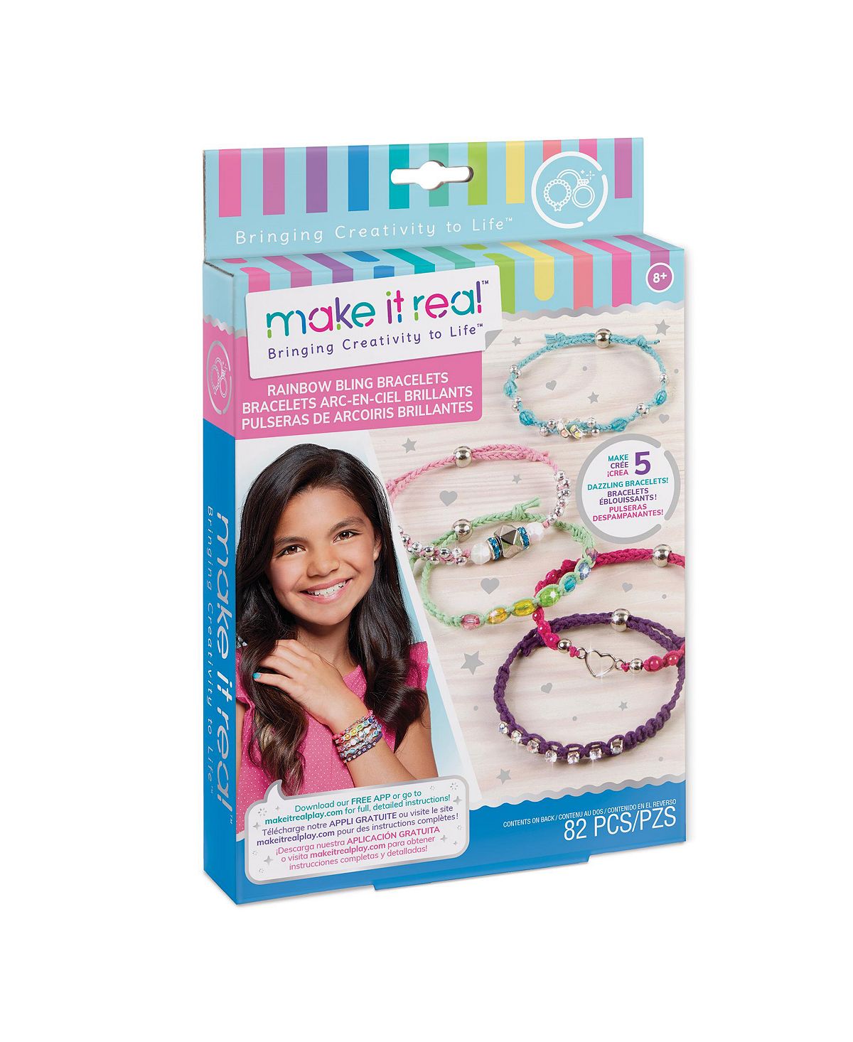 Make It Real Rainbow Bling DIY Bracelet Kit - Colorful Jewelry Crafting Set