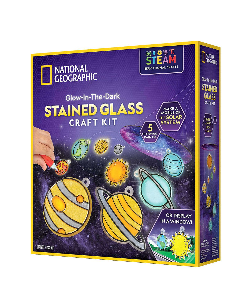 National Geographic Glow-In-The-Dark Stained Glass Solar System Craft Kit