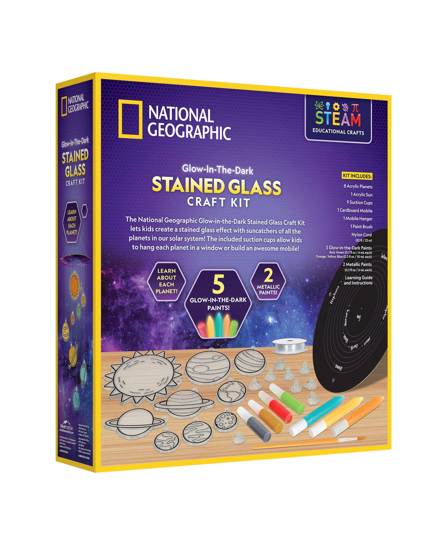 National Geographic Glow-In-The-Dark Stained Glass Solar System Craft Kit