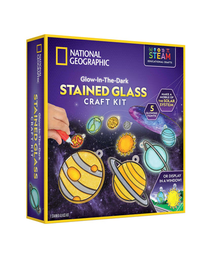 National Geographic Glow-In-The-Dark Stained Glass Solar System Craft Kit