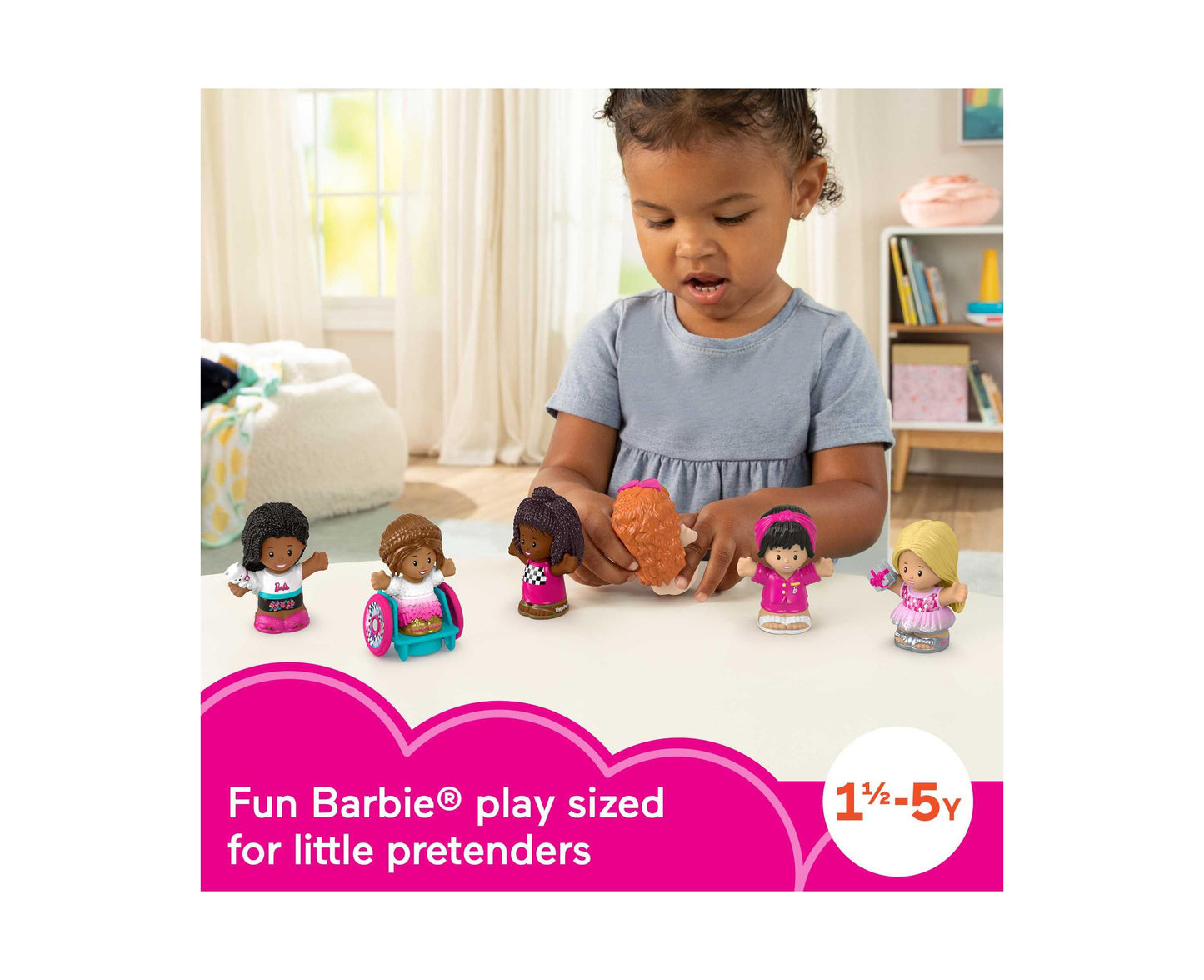 Fisher Price Barbie Little People Figure Set - 6 Themed Dolls