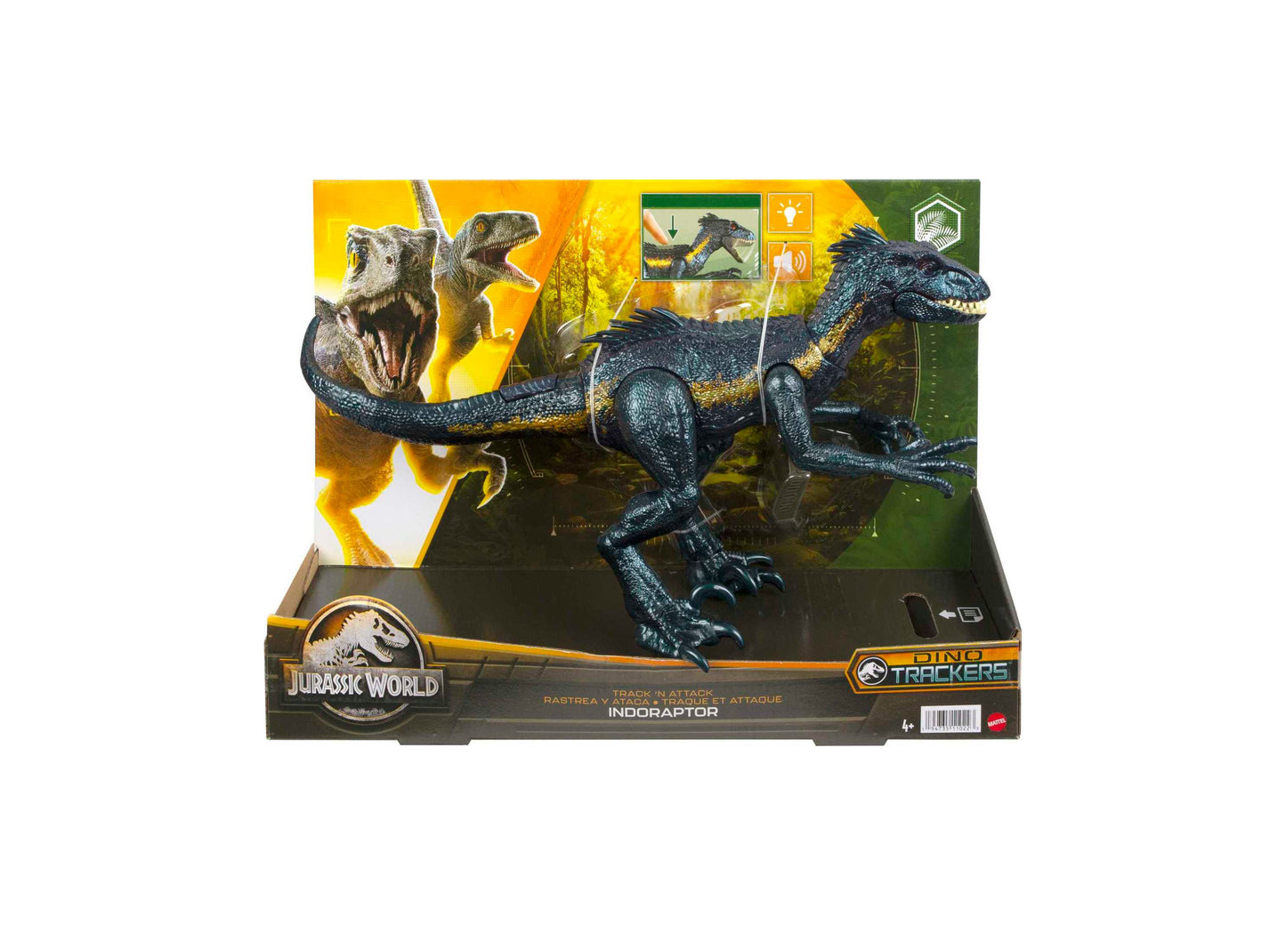 Jurassic World Track N Attack Indoraptor Figure - Interactive Dinosaur Toy