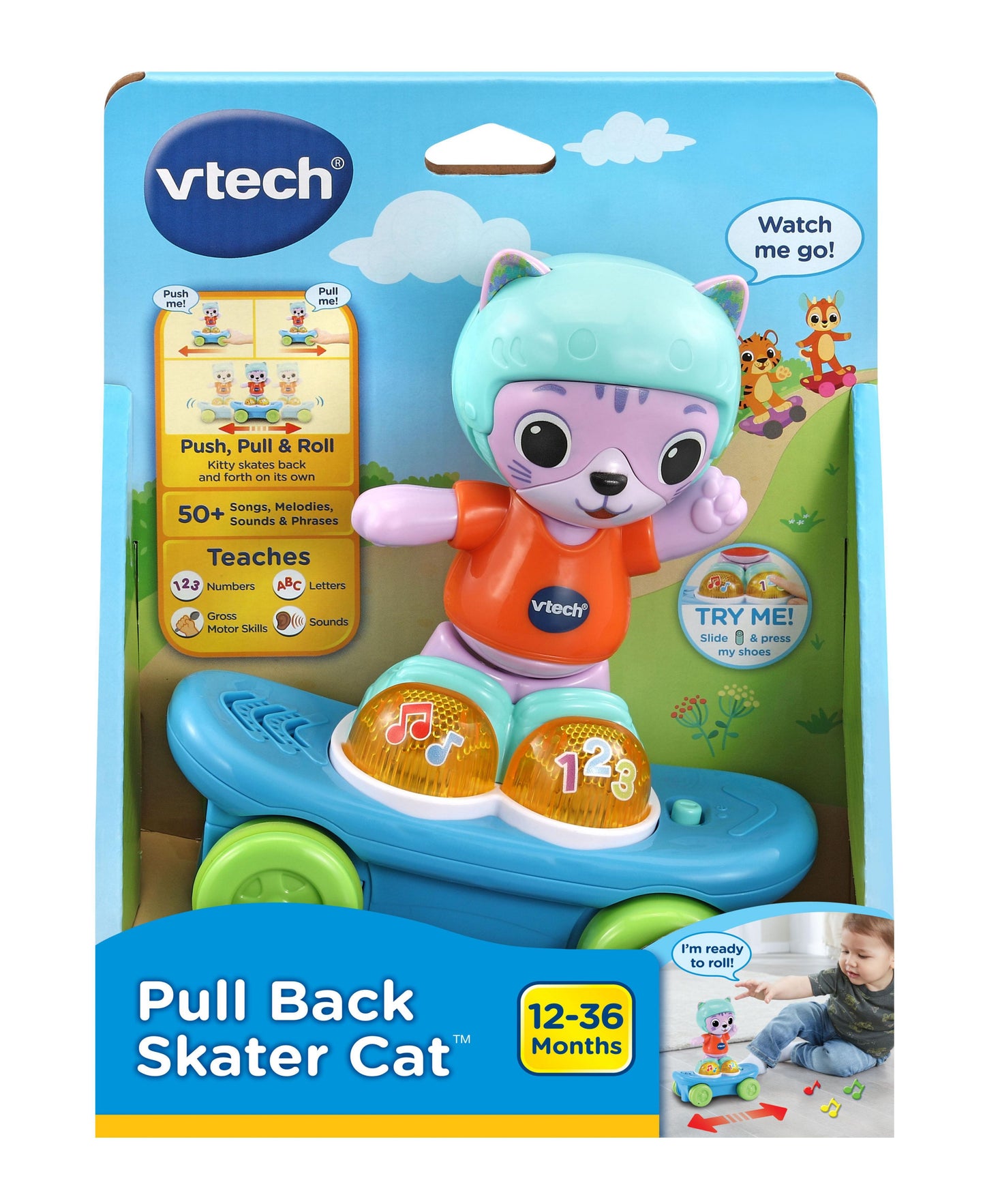 VTech Pull Back Skater Cat ‚Äì Interactive Learning Toy