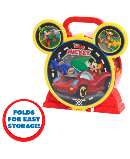 Disney Junior Mickey Mouse Stow 'n Go Portable Playset with Diecast Vehicles